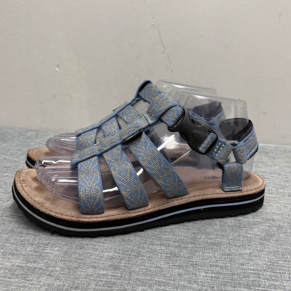 Teva Sport Sandals Womens 7 Blue 6459 Patterned Strappy River Rubber Hiking